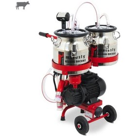 Resim Melasty Micro Tekli İnek Süt Sağma Makinesi Paslanmaz Güğüm - Silikon Memelik Çift Güğüm Kuru Pompa 