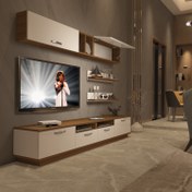 Resim Trendstyle 5220 Mdf Tv Ünitesi Tv Sehpası Ceviz Beyaz 