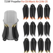 Resim 4 adet 7238F Düşük Gürültülü Pervaneler DJI Mavic Air 2/DJI AIR 2S için - Hızlı Çıkarma, TPU Malzeme, Artırılmış Uçuş Süresi & Stabilite, Siyah ile Turuncu/Altın Vurgular 