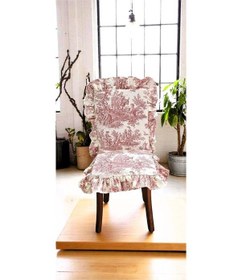 Resim Arkalıklı Bordo Duck Keten Fırfırlı Sandalye Minderi Çok Renkli 