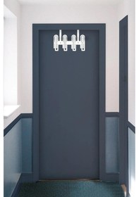 Resim Modern Desenli Metal Kapı Arkası Askılığı Beyaz Beyaz 