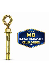 Resim DESIPHON Kancalı Çelik Dübel M8 Kapalı Ağız Salıncak Boks Torbası Avize Tavan Asma Aparatı 