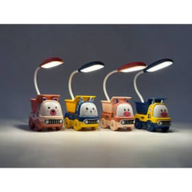 Resim bakgelal Çocuk Odası Sevimli Kamyon Masa Lambası, USB Şarjlı Okuma Işığı, Hayvan Figürlü Dekoratif Kamyon 