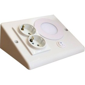 Resim Tura Tezgah Arası 2 Li Priz-3W 1 Ad. Led Anahtarlı Prizmatik 130 (528539249) 