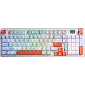 Resim Aula S98 Pro 3 Modlu Rgb Hot Swap Mekanik Nimbus V3 Switch Kablosuz Makrolu Klavye Turuncu 