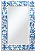 Resim Iznik Çini Dekoratif Ayna Mavi 