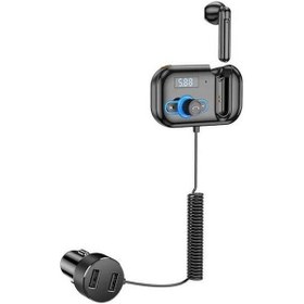 Resim Novahub Araç İçi Bluetooth Fm Vericisi: 5.0 Mp3 Çalar, Çift Usb Şarj, Kulaklık & Hızlı Şarjlı El Serbest Sistem 