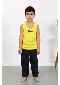 Resim Akbeniz Erkek Çocuk Sıfır Kol Penye Pijama Takım Sarı 20439 