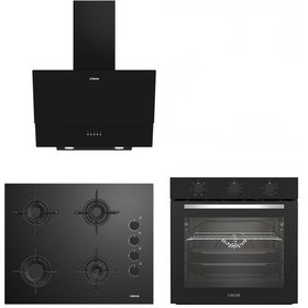 Resim Altus ALA 321 B - ALA 159 GB - ALA 535 B + Siyah Cam Ankastre Set 