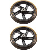 Resim Reedark Sessiz Dayanıklı Pu Kaykay Tekerlekleri, 8mm Delikli Alti, Alışveriş Arabası İçin 1 Çift, Siyah Şeffaf 200mm 40mm 