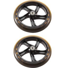 Resim Reedark Sessiz Dayanıklı Pu Kaykay Tekerlekleri, 8mm Delikli Alti, Alışveriş Arabası İçin 1 Çift, Siyah Şeffaf 200mm 40mm 