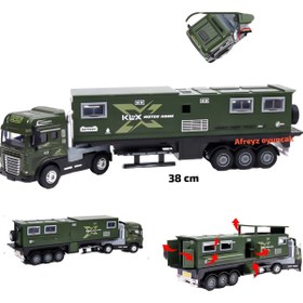 Resim afreyz oyuncak Oyuncak Tır Karavan Sesli Ve Işıklı Sürtmeli Karavan Tır Diecast Kamyon 
