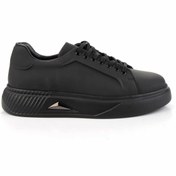 Resim Bambi Mat Siyah Hakiki Deri Erkek Sneaker E01307279903 