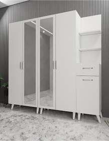 Resim Melodi Portmanto Vestiyer - Beyaz- 175 cm 