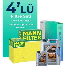 Resim Mann Mercedes C200 Kompresor Filtre Bakım Seti Liqui Moly Motor Yağlı (2008-2012) 4 Lü - 