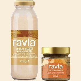 Resim 2'li Ürün - Ravla Badem İçeceği Konsantresi - 250g / Ravla Yer Fıstığı Ezmesi - 240g 