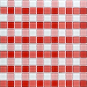 Resim Tezgah Arası 4 mm Kristal Cam Mozaik Pembe Kırmızı Beyaz 1 Kutu = 1 M2 Fiyatıdır 