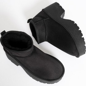 Resim Kadın Süet Bot Kalın Topuklu Siyah Ria Siyah 