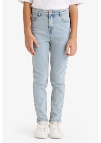 Resim Defacto Ayıcılıklı Slım Fıt Düz Paça Jean Pantolon Erkek Çocuk F8478A826SM Mavi 