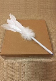 Resim Limelia Beyaz Puantiyeli İncili Gelin Kepi Nikah Şapkası Vualet Damat Yaka Çiçeği Ve Tüylü Kalem 3'lü Set 