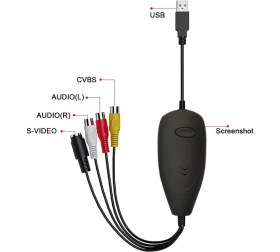 Resim Leonpro USB 2.0 Video Capture Kart Vhs, Hi8 Video Kasetleri Bilgisayara Aktarma 
