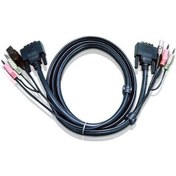 Resim Aten 2L 7D03U 3 Mt Usb Klavye Mouse Monitör Dvı D Kvm Switch Kab 