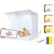 Resim Puluz Pu5023 23 Cm Halka Led Panel Işık Fotoğraf Aydınlatma Çekim Çadır Kutusu Kiti + 6 Renk Arka Plan Beyaz 