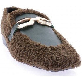 Resim Dgn 5270-424 Metal Tokali Peluş Kadin Oxford Ayakkabi 5270-424-R13301 Yeşil 