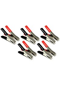 Resim 10cm Krokodil Akü Maşa Büyük Boy Kırmızı+ Siyah- 5li Takım Set 