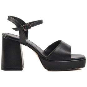 Resim Siyah Platform Topuk Kadın Sandalet 284091 Z Siyah 