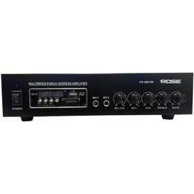 Resim Rose FR-2100W - 80 Watt Mixer Amfi - 2 Mikofon Girişi - Bas ,Tiz,Aux ,MP3,MIC Kontrol 