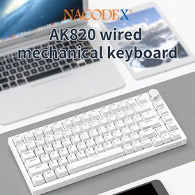 Resim AJAZZ AK820 Mekanik Klavye - 75% Kablolu, Sıcak Değiştirilebilir, Metal Kolu, Gasket Yapısı, Rahat Hissedilme, Her İki Elde Kullanılabilir, Ses Kontrolü, Arka Aydınlatma, DIY, Ofis ve Oyunlar için İdeal, Pil Gerektirmez, Laptop Klavyesi | Şık Mekanik Klavye | Dayanıklı Yapı, Mekanik Klavye 