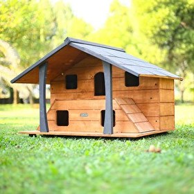 Resim Mandu Ahşap Lüks Kedi Evi 