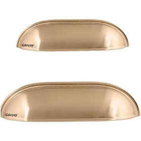 Resim Gürçay Lüks Çanak Kulp Mat Altın 128mm (2 Adet) 