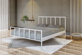 Resim VİNTAGE METAL KARYOLA ÇİFT KİŞİLİK, BEYAZ, 150X200 