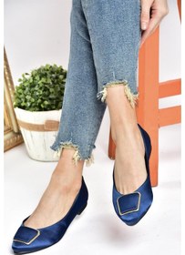 Resim Fox Shoes P726776304 Lacivert Saten Kumaş Kadın Babet Lacivert 
