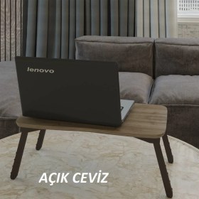 Resim Gold Falez Mobilya Aksesuar Laptop Sehpa Çalışma Kahvaltı Masası Açık Ceviz 