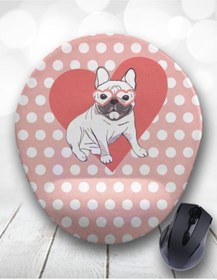 Resim Atölye Çizgi Pink Love Pug Bilek Destekli Mouse Pad 