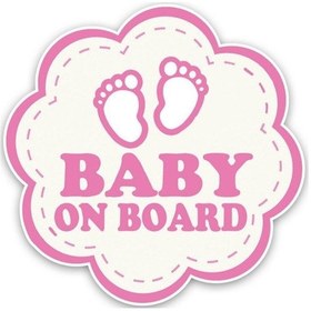 Resim Arabada Bebek Var Sticker Yapıştırma 18Cm 