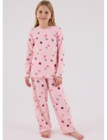 Resim Rolypoly Kız Çocuk Uzun Kol Pijama Takım Açık Pembe-1757 Pembe 