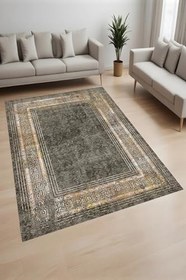 Resim Rovigo Dijital Baskı Yıkanabilir Kaymaz Taban Salon Halısı Ve Yolluk RVG0898-FNL114, Sarı, 180 x 300 
