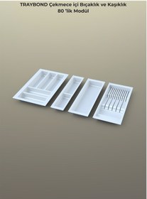Resim Çekmece Içi Kaşıklık Ve Bıçaklık Düzenleyici Beyaz, 74x48 Yandan Ve Boydan 4cm Kesilebilir Beyaz 
