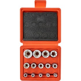 Resim Titi 5589 1/2"- 3/8"-1/4" Torx Lokma Anahtar Seti 14 Parça 