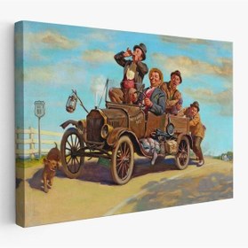 Resim Es10 İtalya Şehir Manzarası Yağlıboya Görünüm Dekoratif Kanvas Duvar Tablosu-5933 (95 x 165) 