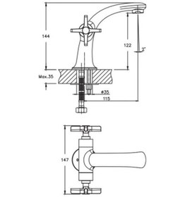 Resim Nsk Lavabo Bataryası Trinity Çift Kollu Tek Gövde Altın N3013119 