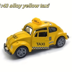 Resim 1:43 Ölçekli SUNGDOGIN Vintage Beetle Diecast Oyuncak Araba Modeli - Açılabilir Kapılı Retro Sarı Taksiler, Alaşımlı Metal Yapı & Ekose İç Mekan - Gençler, Yetişkinler için Koleksiyonluk Hediye, Doğum Günü, Noel, Cadılar Bayramı, Detaylı İşçilik 