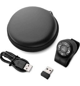 Resim Hall Breathe Kablosuz Rf 2.4g Parmak Ucu Ppt Siyah Taşınabilir Sunum Kumanda 