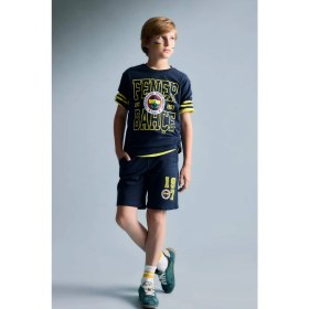Resim DeFacto Fenerbahçe New Regular Fit Bisiklet Yaka Kısa Kollu Siyah Tişört Erkek Çocuk H7868A826HS 