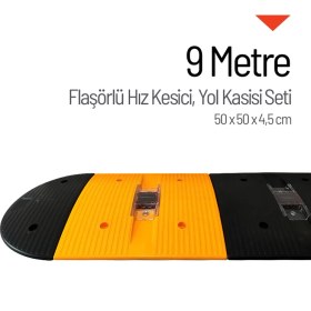 Resim İleri Trafik Flaşörlü Yol Kasisi Kapaklı Set - 9 Metre 