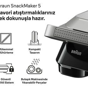 Resim Allians Pratik ve Şık 5 Dilimli Gümüş Tost Makinesi, Lezzetli Anlar Için 